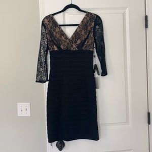 Adriana paper black and nude dress